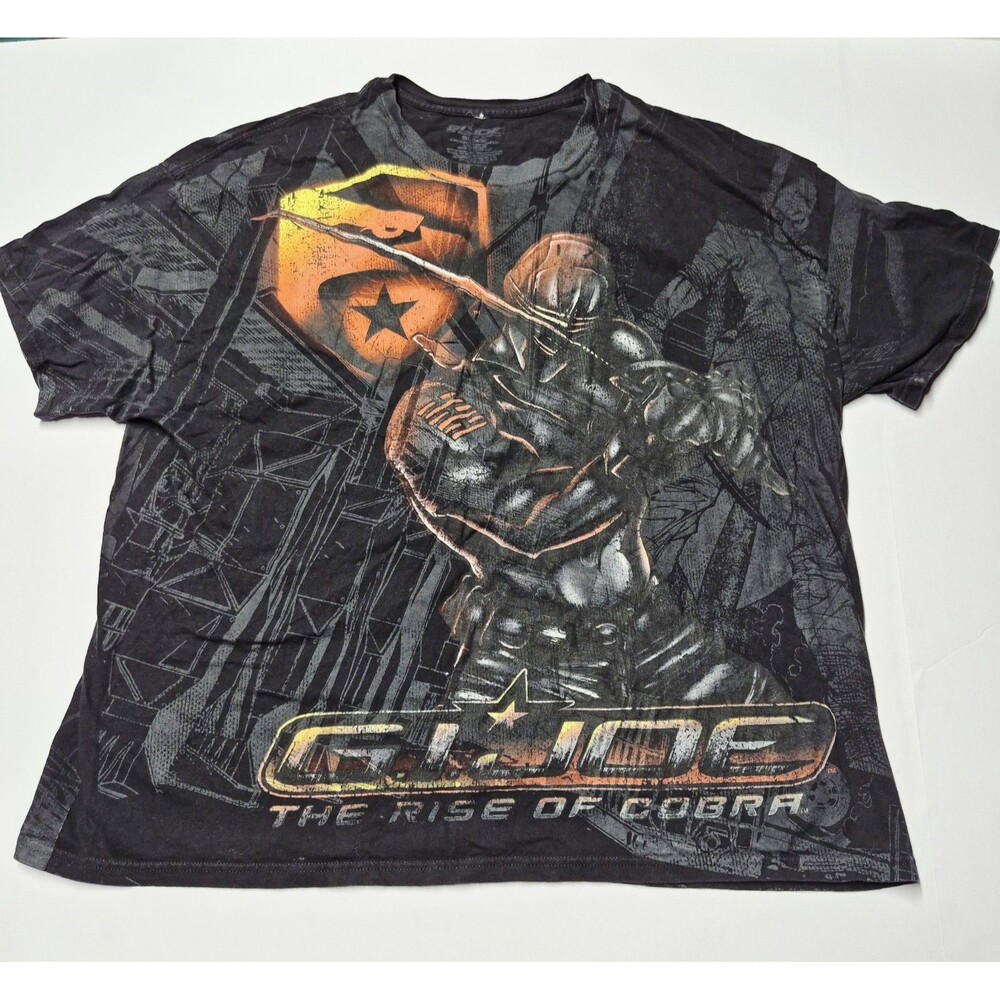 Vtg 2009 GI Joe The Rise of Cobra T Shirt 3XL AOP Y2K Snake Eyes Movie Promo Tee